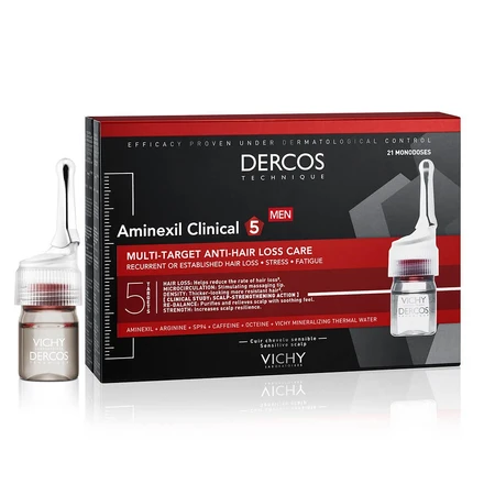 Vichy Dercos Aminexil Clinical 5 - Anticaída temporal masculina ampollas 21x6ml