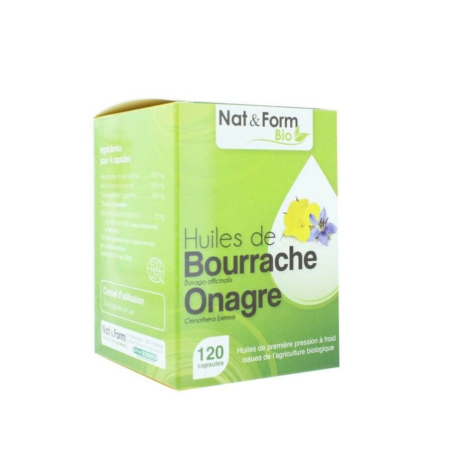 Buy Nat&Form ORGANIC ENOTHERA AND BORRAGINE 120 Capsules Nat&Form ORGANIC ENOTHERA AND BORRAGINE 120 Capsules