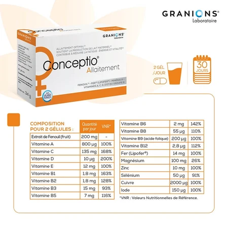 Granions Conceptio Allaitement 60 Gelules