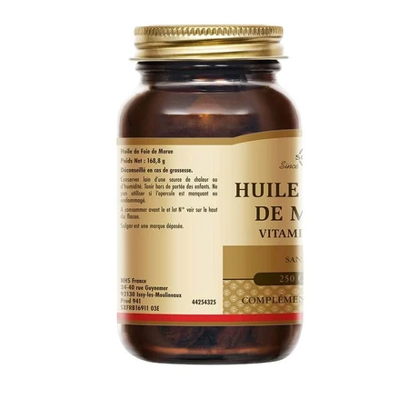 Solgar Huile De Foie De Morue Vitamines A et D Vitalité 250 Gélules