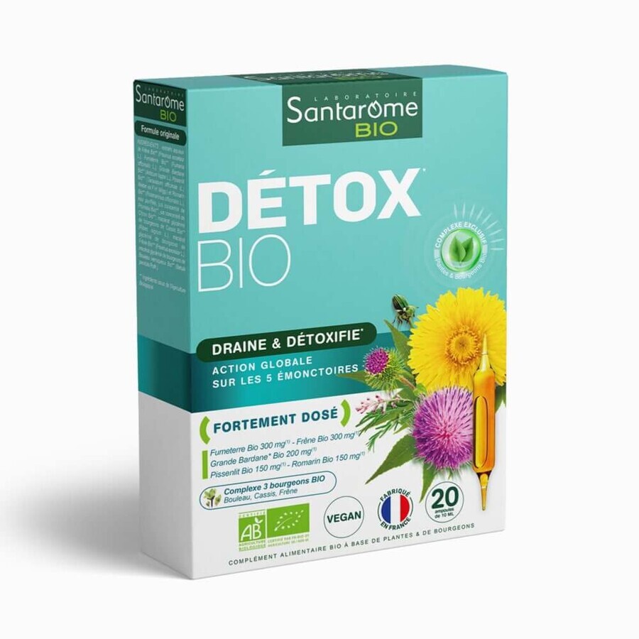 Shop Santarome Detox 20 Ampullen Bio Draine & Détoxifie 200ml Santarome Detox 20 Ampullen Bio Draine & Détoxifie 200ml