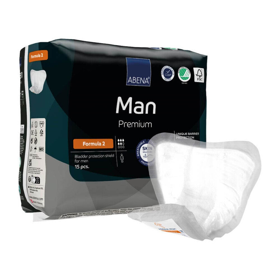 Abena Man Bladder Adhesive Weakness Protection 5G 29x23cm Formula 2 Moderate Incontinence x15