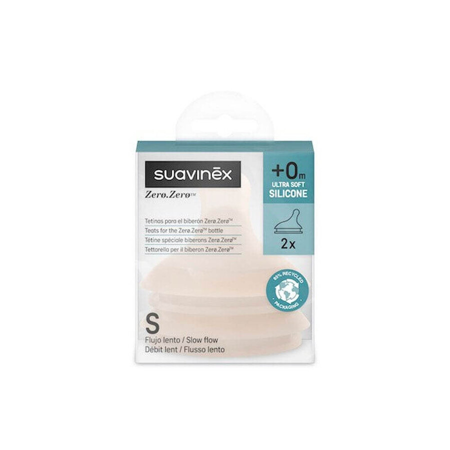 Suavinex Zero Tétines Pour Biberon Anti-Colique Débit Lent x2