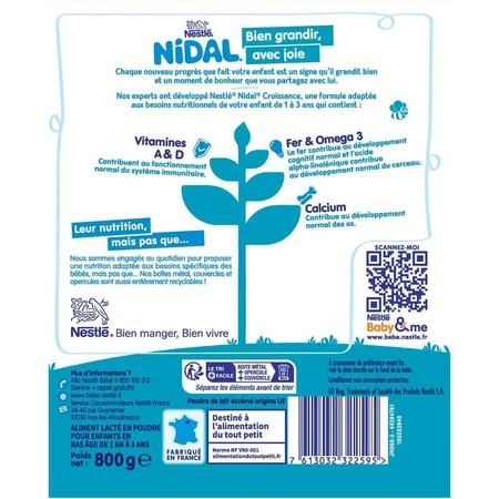 Nestlé Nidal Leche en Polvo 3 Crecimiento 1-3 años 800g