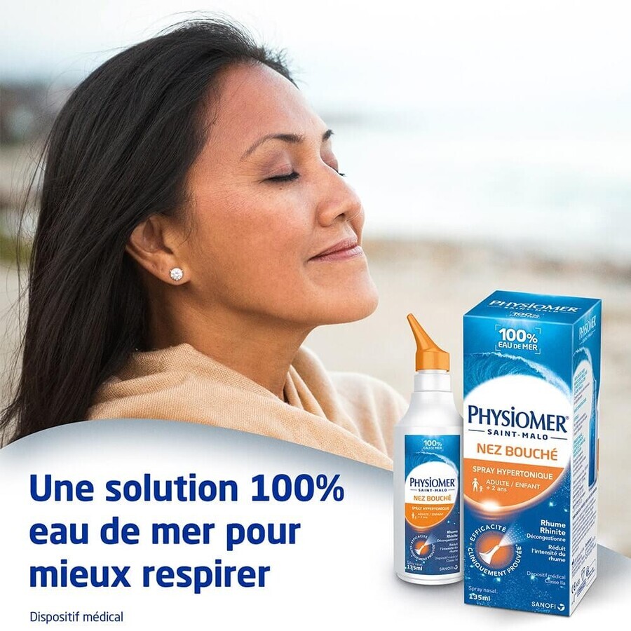 Physiomer Nez Bouché Spray Hypertonique Adultes Et Enfants 135ml
