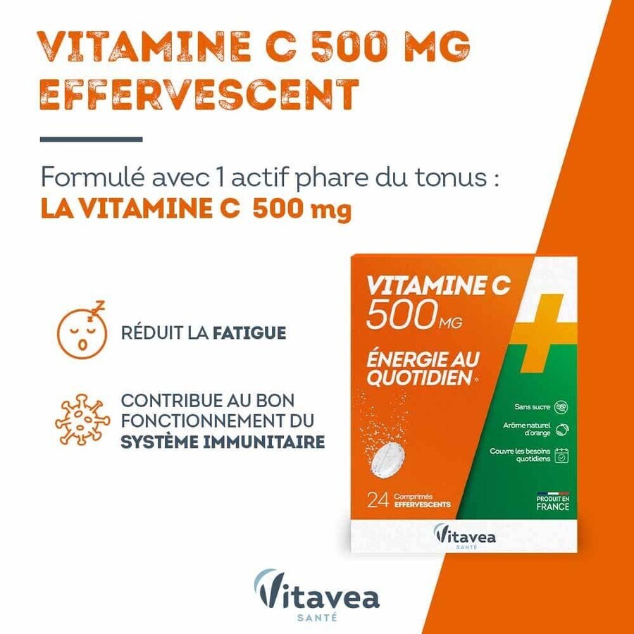 Vitavea Santé Vitamine C 500mg Daily Energy x24 comprimate efervescente