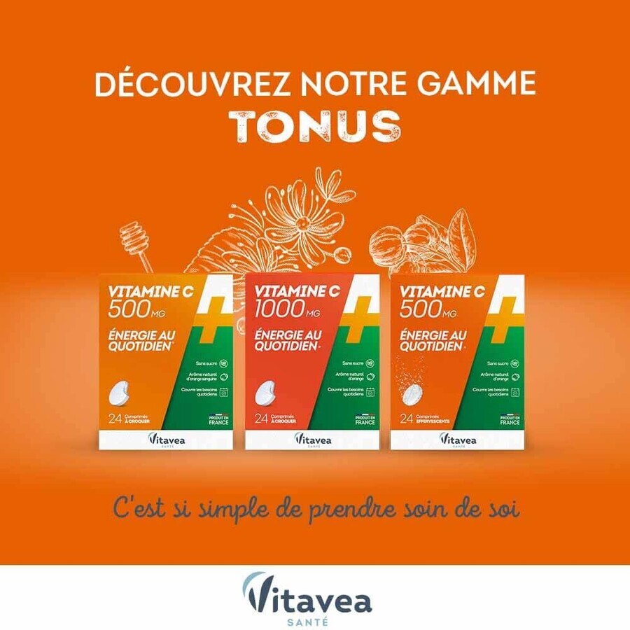 Vitavea Santé Vitamine C 500mg Daily Energy x24 comprimate efervescente
