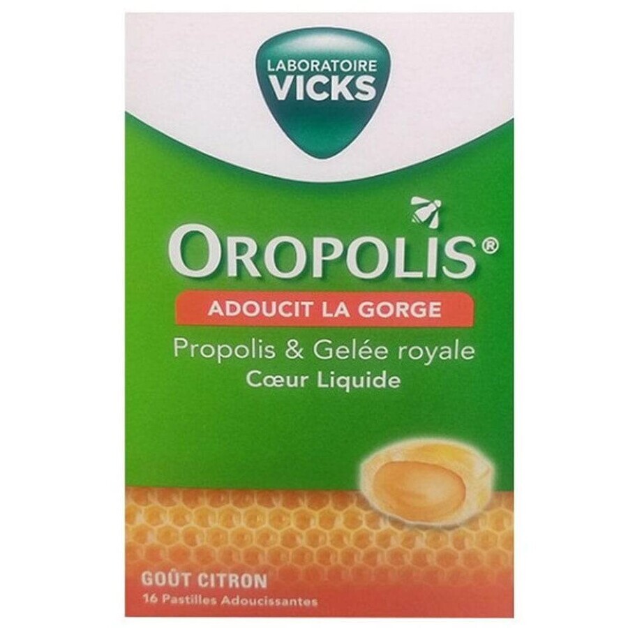 Vicks Oropolis Coeur Liquide Gelee Royale Geschmack Zitrone 16 Lutschtabletten