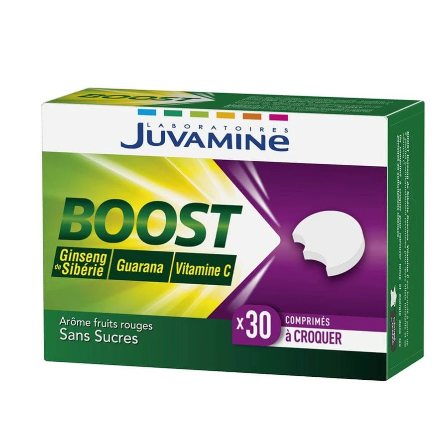 Juvamine Boost Vitamins C Ginseng Guarana 30 Chewable Tablets