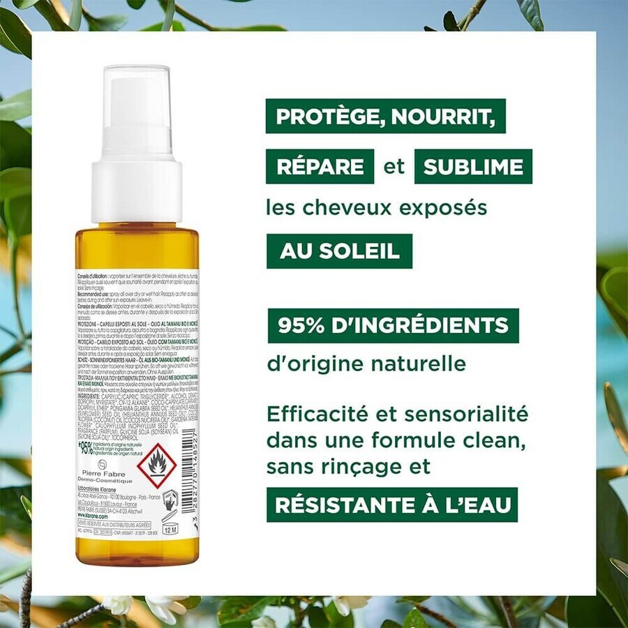 Klorane Protective Hair Oil with Organic Tamanu and Monoï