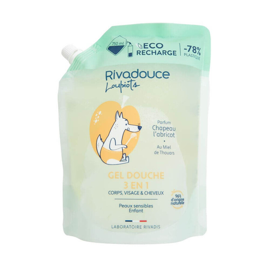Acquista Rivadouce Loupiots Ricarica gel doccia 3in1 per bambini Corpo e Capelli 750ml Rivadouce Loupiots Ricarica gel doccia 3in1 per bambini Corpo e Capelli 750ml