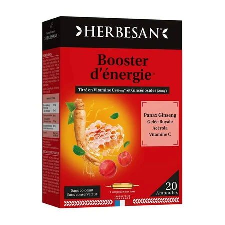 Herbesan Panax Ginseng Booster D'Énergie 20 Ampoules