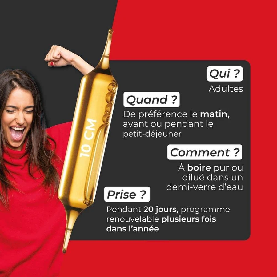 Herbesan Panax Ginseng Booster D'Énergie 20 Ampoules