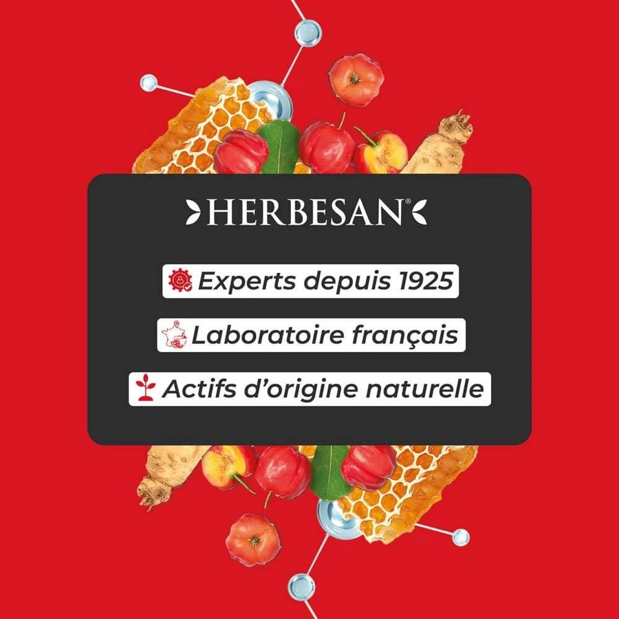 Herbesan Panax Ginseng Booster D'Énergie 20 Ampoules