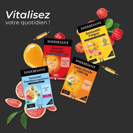 Herbesan Panax Ginseng Booster D'Énergie 20 Ampoules