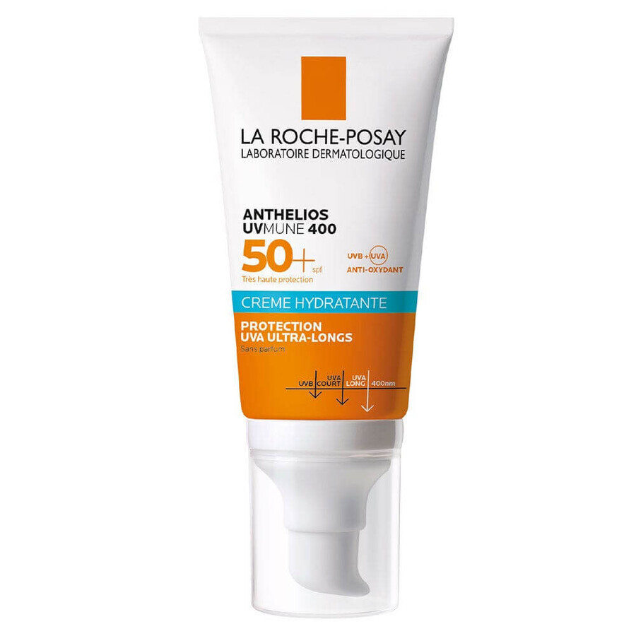 La Roche-Posay Uvmune 400 crema solare idratante per il Viso SPF50+ senza profumo, protezione molto alta 50ml