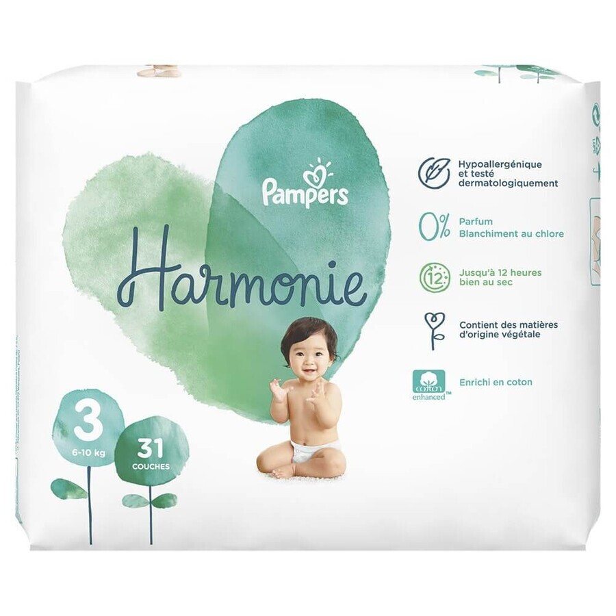 Acquista Pampers Harmonie Strati Taglia 3 da 6 a 10 kg x31 Pampers Harmonie Strati Taglia 3 da 6 a 10 kg x31
