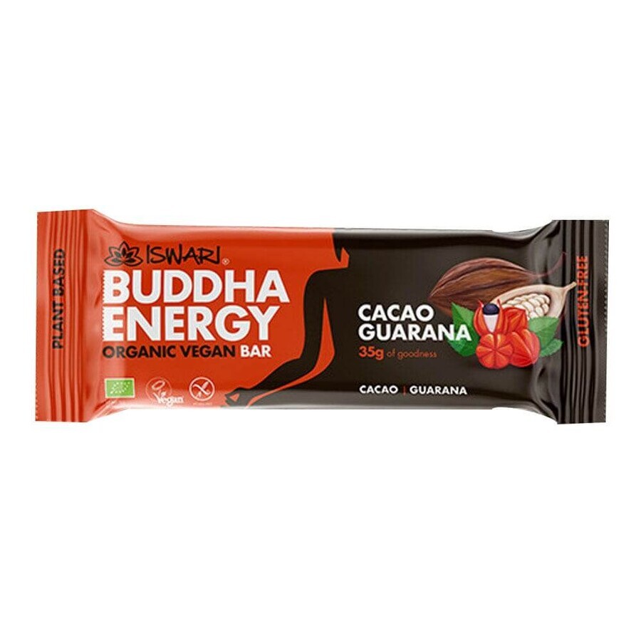 Iswari Energie Buddha Reep, biologische cacao en guarana 35g