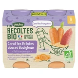 Blédina Baby Nachtwortelen Zoete aardappelen Boulghour 2x200g Les Recoltes Bio Vanaf 8 maanden Bledina