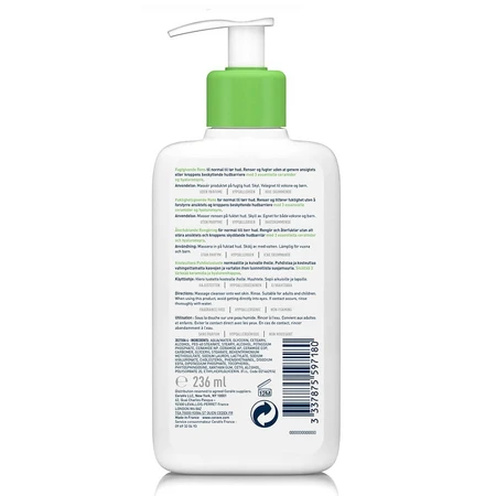 Cerave Cleanse Corps Creme Lavante Hydratante Visage Et Corps Peaux Normales A Seches 236ml