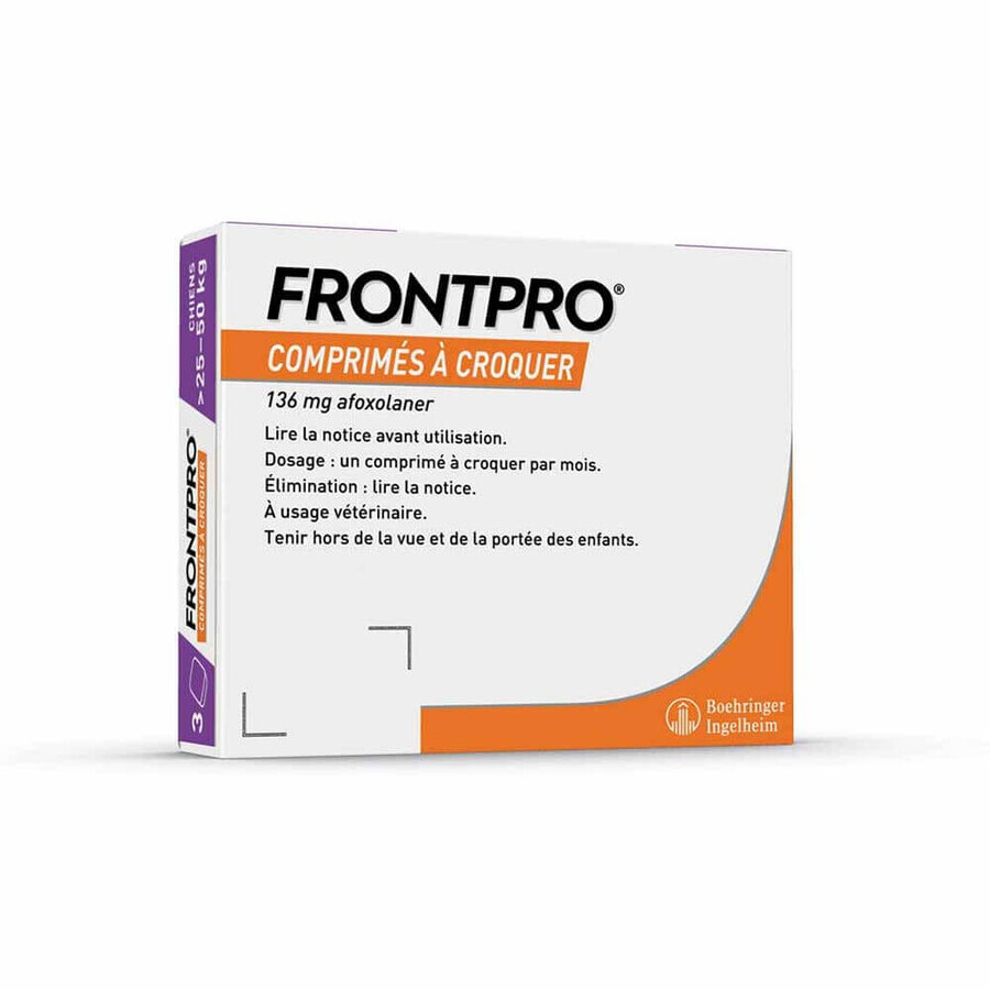 Frontline Frontpro Antiparasitic large dog 20-50kg against fleas and ticks x3 tablets