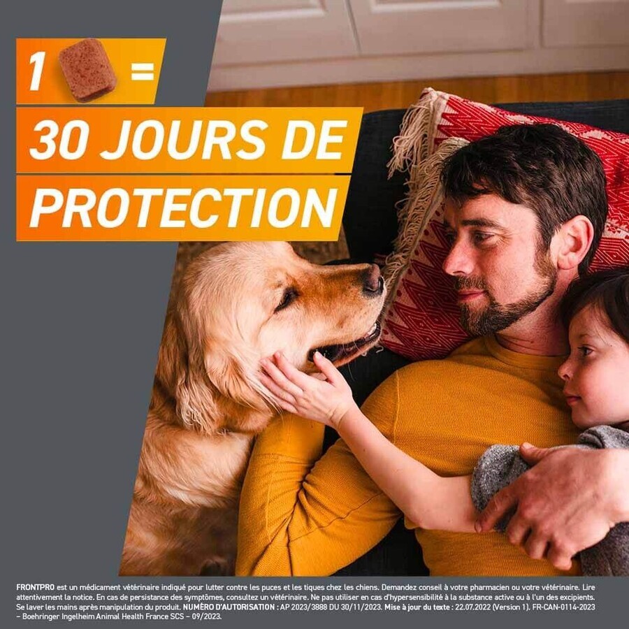 Frontline Frontpro Antiparasitic large dog 20-50kg against fleas and ticks x3 tablets