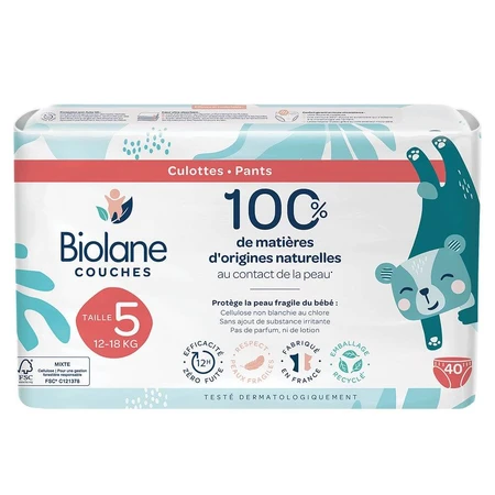 Biolane Pañales talla 5 12 a 18 kg x40
