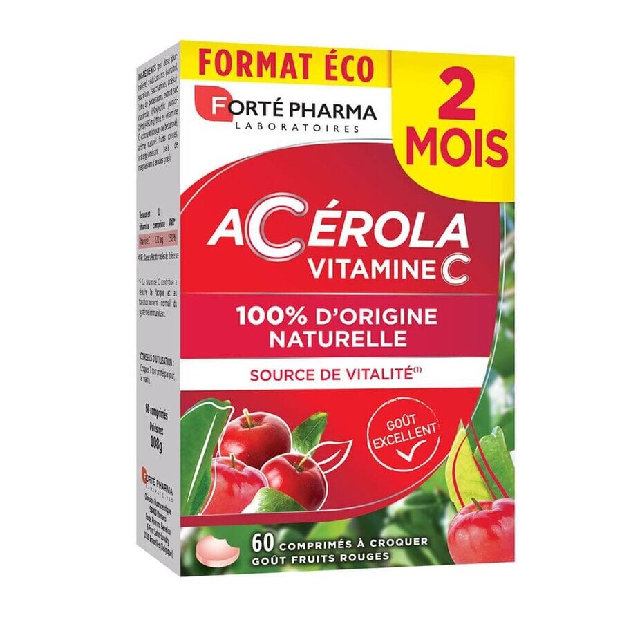 Forté Pharma Acerola Rich in Natural Vitamins C 60 chewable tablets