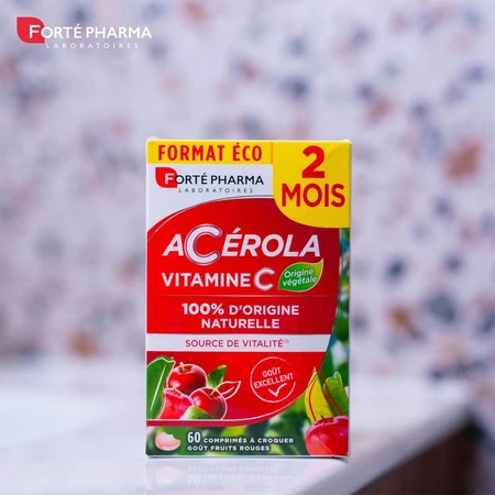 Forté Pharma Acerola Rijk aan natuurlijke vitamine C 60 kauwtabletten
