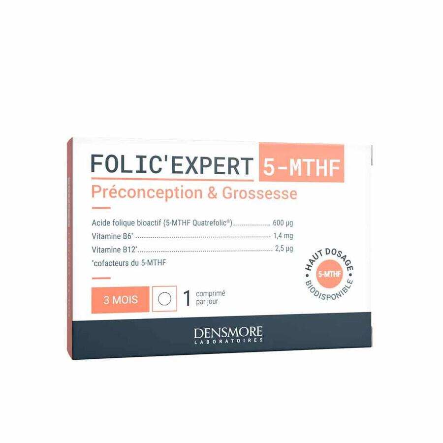 Densmore Folic'expert ácido fólico (5-MTHF) preconcepción y embarazo 90 comprimidos