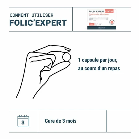 Densmore Folic'expert Acide Folique (5-MTHF) Préconception et grossesse 90 comprimés