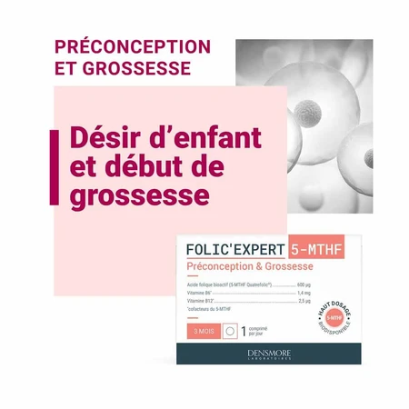Densmore Folic'expert Acide Folique (5-MTHF) Préconception et grossesse 90 comprimés