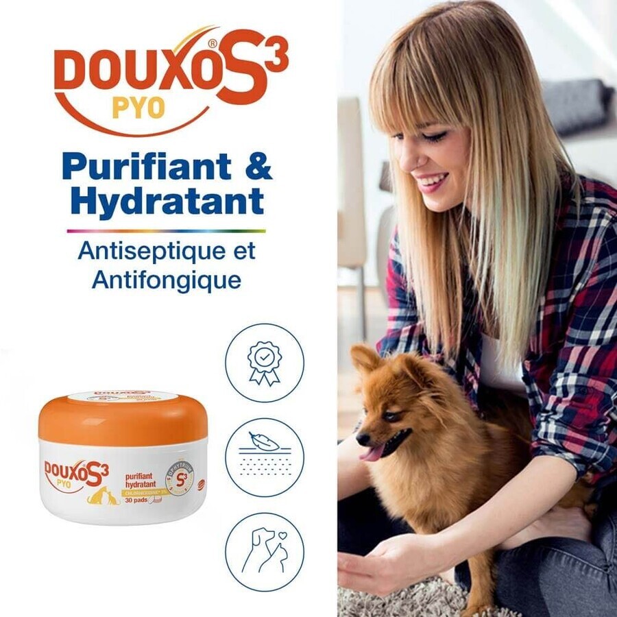 Ceva Douxo® S3 PYO Imprägnierte Baumwollunterlage 30 Stck. Ceva Douxo® S3 PYO Imprägnierte Baumwollunterlage 30 Stck.