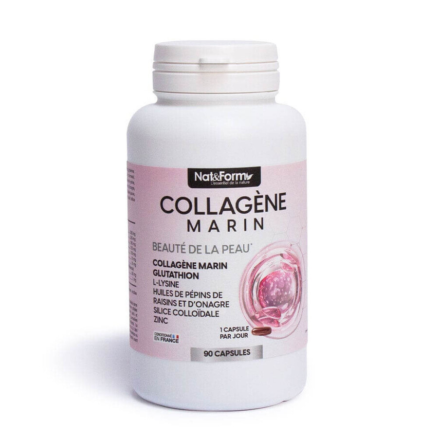 Nat&Form Marine Collageen Beauté de La Peau Gluthation 90 Capsules