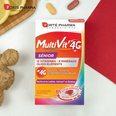 Forté Pharma MultiVit'4G Calcium-Rich Senior Multivitamins 30 Tablets