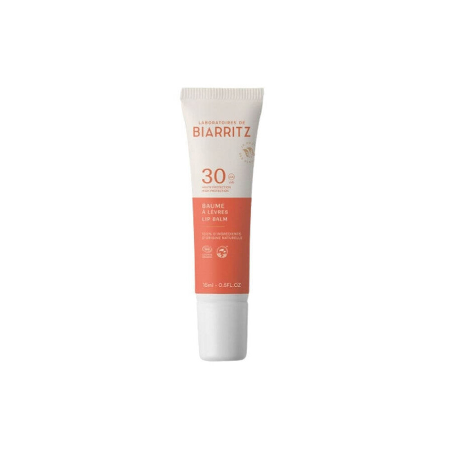 Laboratoires De Biarritz Sun Products Organic Lip Balm SPF30 High Protection Sea and Mountain Haute Protection 15ml