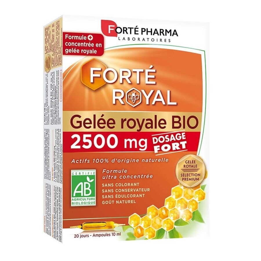 Forté Pharma Forté Royal Jalea Real Ecológica 2500 mg dosis fuerte 20 ampollas 10 ml