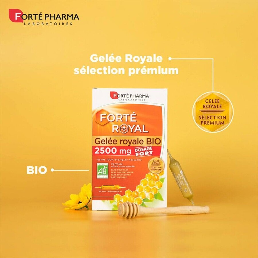 Forté Pharma Forté Royal Jalea Real Ecológica 2500 mg dosis fuerte 20 ampollas 10 ml