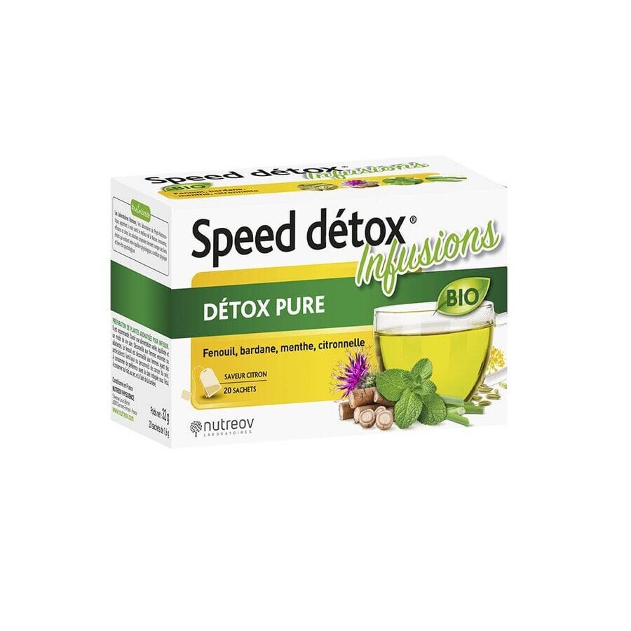 Nutreov Speed Detox Reine Entgiftungstees mit Zitronengeschmack 20 Portionsbeutel