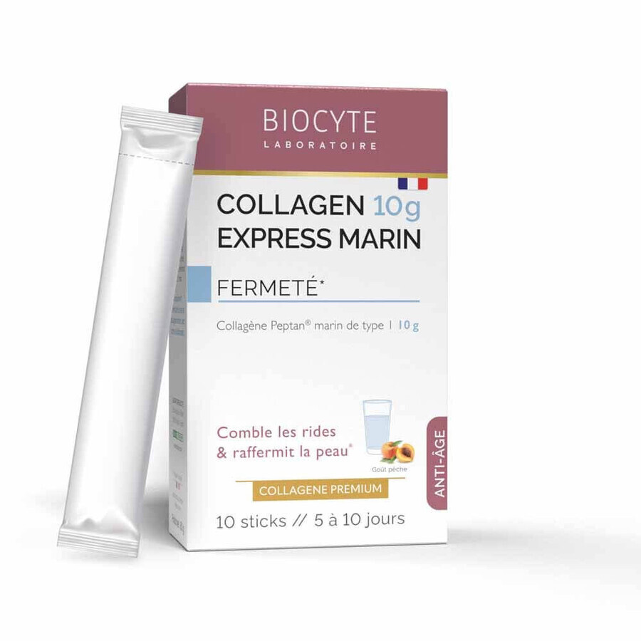 Biocyte Anti-îmbătrânire Colagen Express aromă de piersici 10 sticks-uri