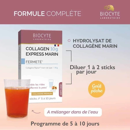 Biocyte Anti-Ageing Collageen Express Perzik smaak 10 sticks