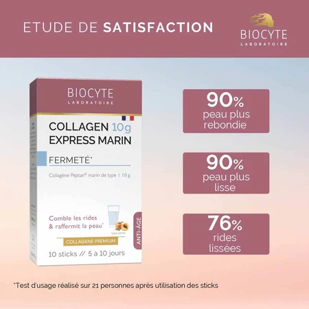 Biocyte Anti-Ageing Collageen Express Perzik smaak 10 sticks