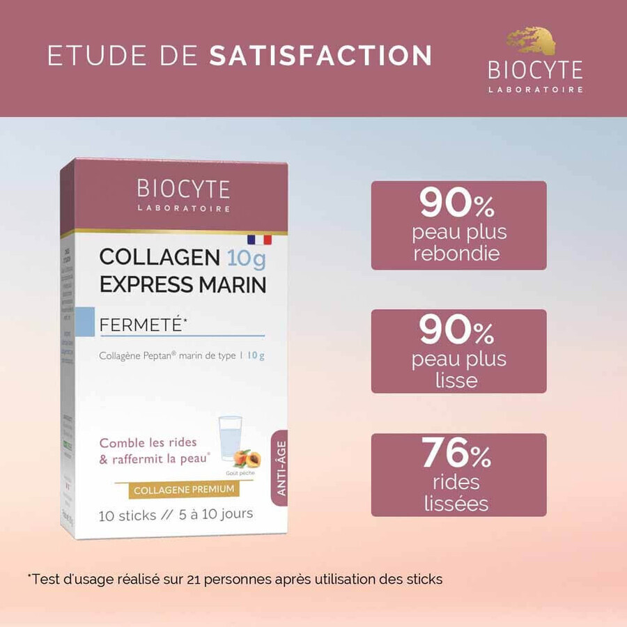 Biocyte Anti-îmbătrânire Colagen Express aromă de piersici 10 sticks-uri