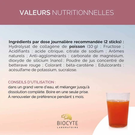 Biocyte Anti-Ageing Collageen Express Perzik smaak 10 sticks