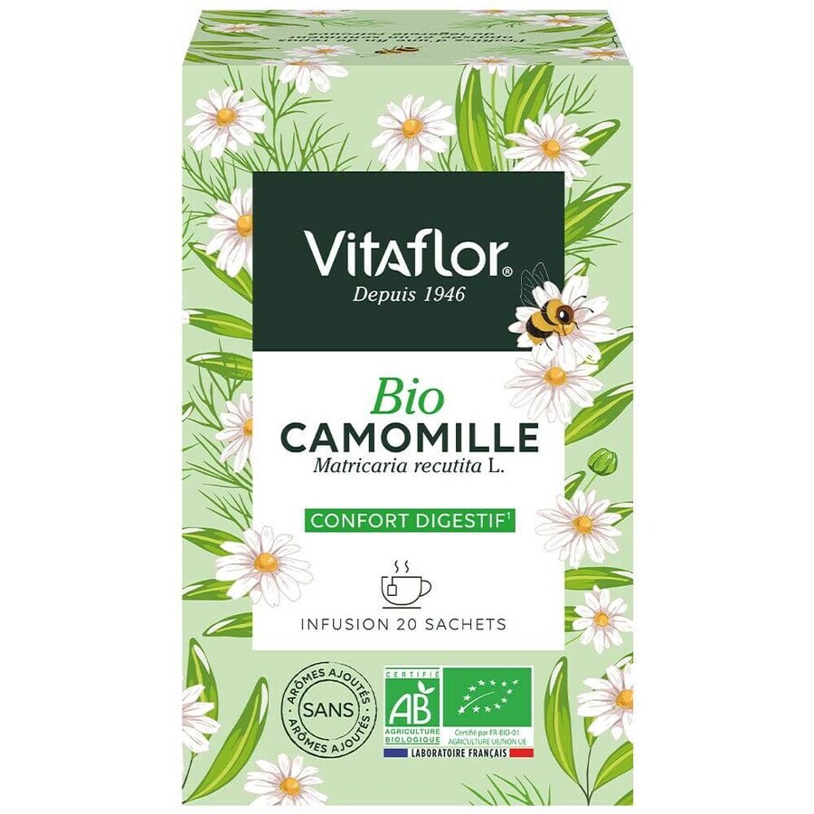 Cumpără Vitaflor Infuzie organică de mușețel 20 pungi Vitaflor Infuzie organică de mușețel 20 pungi
