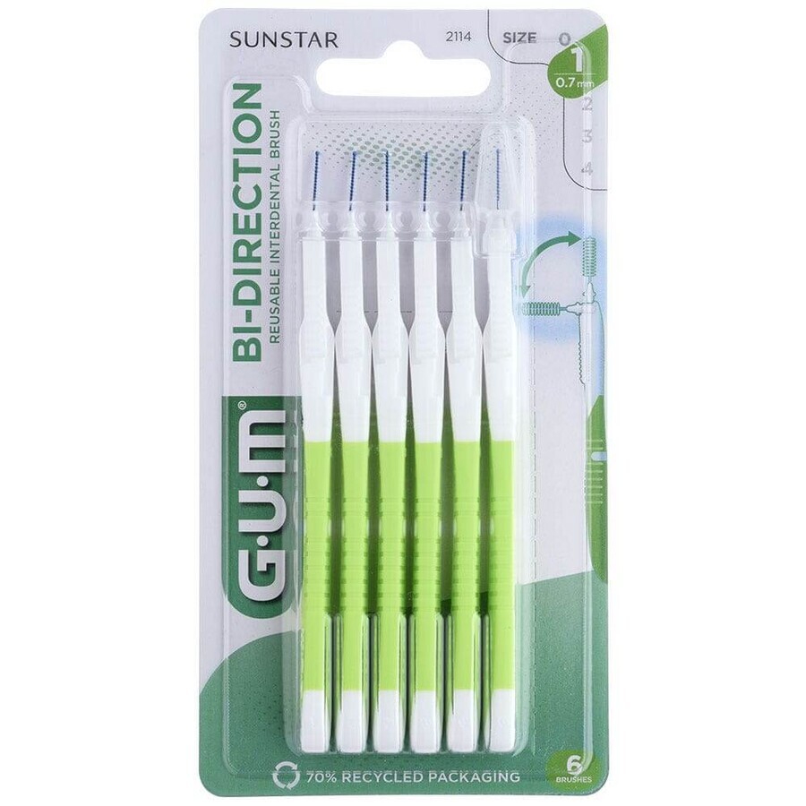 Cumpără Gum Proxabrush Periile interdentare bidirecționale 0,7 mm x6 Gum Proxabrush Periile interdentare bidirecționale 0,7 mm x6