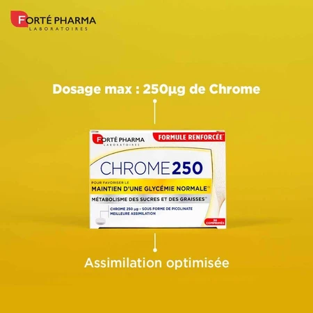 Forté Pharma Chrome 250 Mantenimiento de una glucemia normal 30 comprimidos