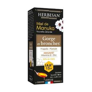 Herbesan Manuka Honing Keel en Bronchiën 100ml