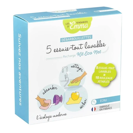 Les Tendances D'Emma Eco Net Essuie-Tout Lavable Coton Bio x5