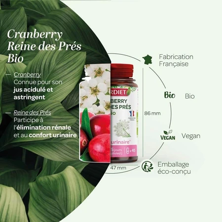 Superdiet Cranberry Reine Des Prés Bio Confort Urinaire 45 Gélules